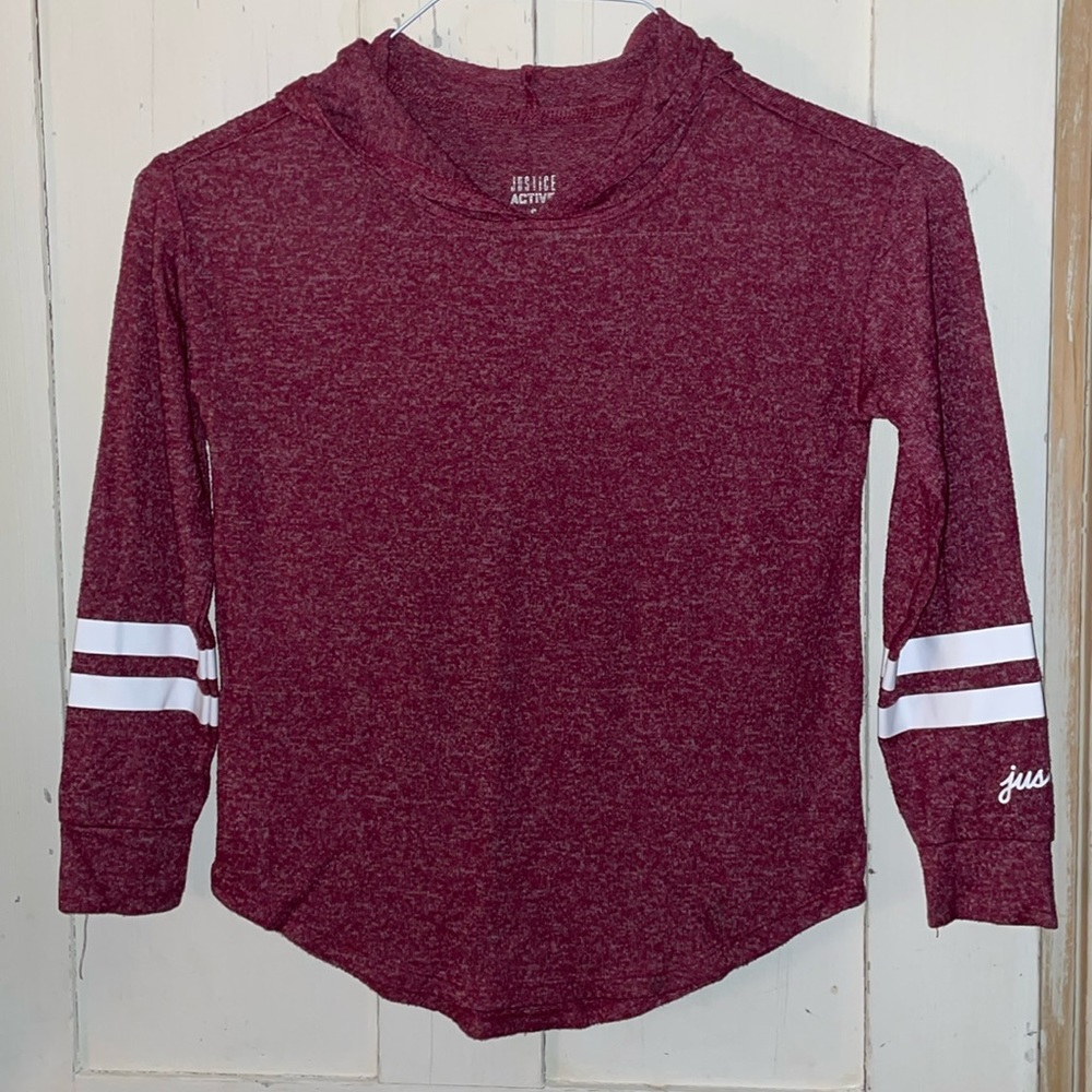 Justice, long sleeve lightweight pull over with hood